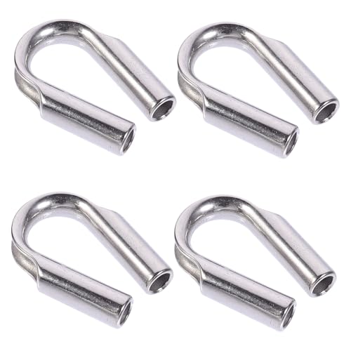 CONGARTENO 4 Stück Edelstahl Kabelöse Chicken Heart Ring Heavy Duty Drahtseil Fingerhut mit Robuster Bauweise Korrosionsbeständig für Stahlseilspanner und Kabelschutz Geeignet von CONGARTENO
