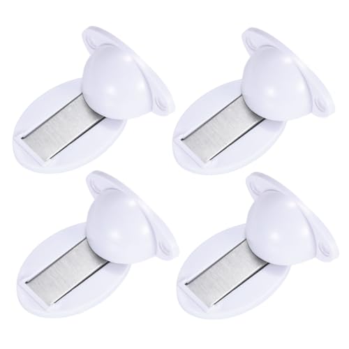 CONGARTENO 4 Stück Magnetischer Türstopper Weiß Dual Use Schrauben Kleben Starker Abs Magnet Geräuschloser Schutz für Wohn Schlaf Badezimmer Einfache ohne Bohren von CONGARTENO