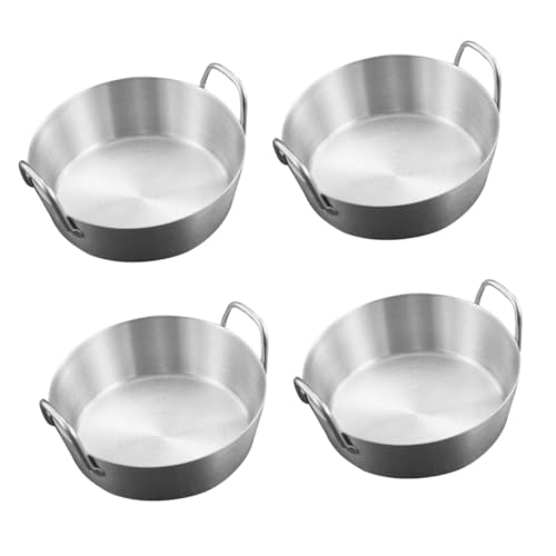 CONGARTENO 4 Stück Sauce Gericht Sushi-Dip-Schalen Wurstzubehör Saucenschale mit Griffen edelstahlschüsseln edelstahlnapf Küchengerät Vorspeisenteller Rostfreier Stahl Silver Wiederverwendbar von CONGARTENO