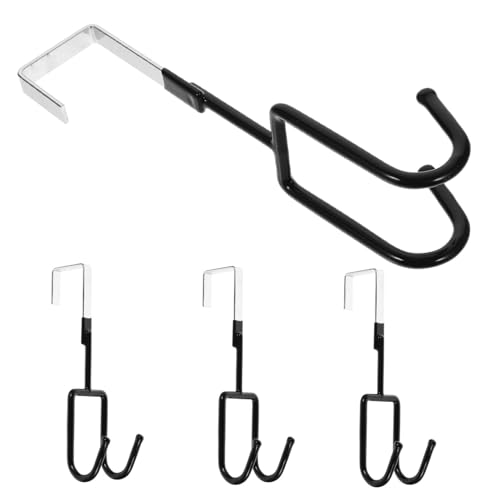 CONGARTENO 4 Stück Schwarzer Punch Türhaken aus Rutschfest Doppelseitig Einfache Montage für Mäntel Handtücher Kleidung Schals Vielseitig für Schlafzimmer Küche Bad von CONGARTENO