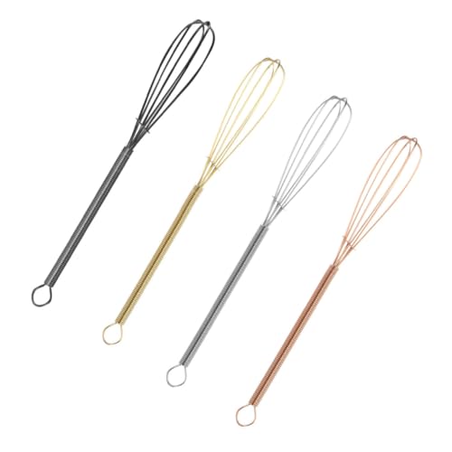 CONGARTENO 4 Stück Teiliges Edelstahl Schneebesen Handrührer mit Ergonomischem Griff Bunte Mini Rührbesen für Eier Sahne und Teig zum Backen und Mixen zu Hause und Bäckerei Geeignet von CONGARTENO