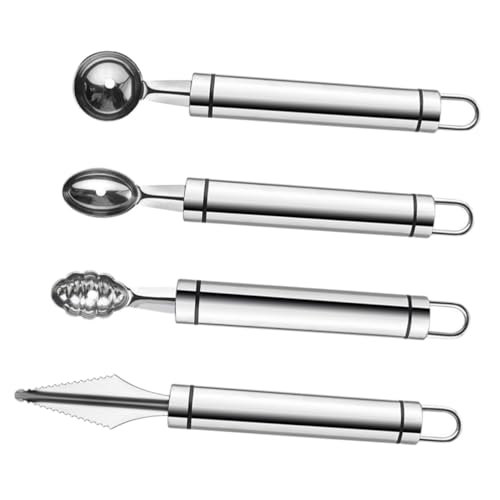 CONGARTENO 4 Stück Teiliges Fruit Carving Tool mit Kugelausstecher Melonenscooper und Fruchtschnitzmesser Ergonomischer Griff Robustes Design Geeignet für Wassermelone Cantaloupe und Weitere CONGARTENO 4 Stück Teiliges Fruit Carving Tool mit Kugelausstecher Melonenscooper und Fruchtschnitzmesser Ergonomischer Griff Robustes Design Geeignet für Wassermelone Cantaloupe und Weitere von CONGARTENO