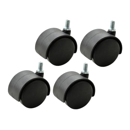 CONGARTENO 4 Stück Teiliges Gewinde Schwerlast Lenkrollen ohne Bremse für Bürostuhl Möbelrollen Drehbar Leise Kunststoffrollen Geeignet für Laminat Teppich Vinylboden von CONGARTENO