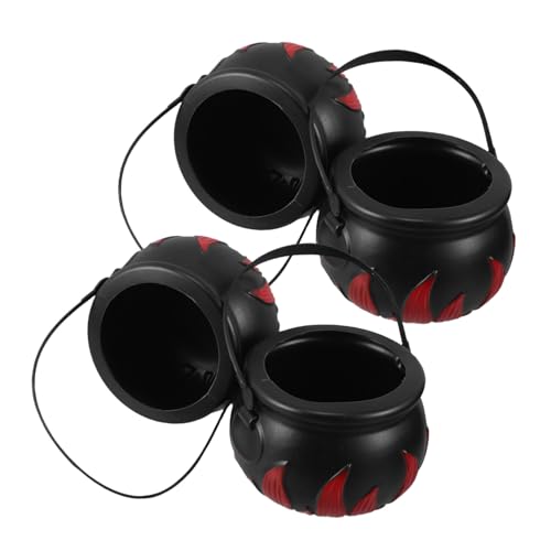 CONGARTENO 4 Stück Teiliges Halloween Kürbis Bonbon Eimer Kinderfreundlich Robuster Süßigkeitenbehälter für Party Dekorationen und Snacks Aufbewahrung von CONGARTENO