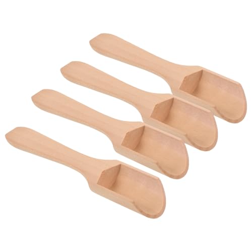 CONGARTENO 4 Stück Teiliges Kleine Holzlöffel Salzlöffel aus Natürlichem Holz für Küche Gewürze Milchpulver Tee Kaffee Vielseitig Verwendbar Ergonomisch und Langlebig von CONGARTENO
