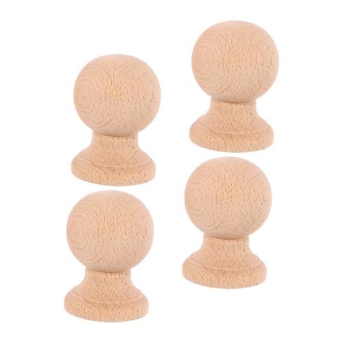 CONGARTENO 4 Stück Teiliges Kleine Massivholz Finials für DIY Bastelarbeiten Handgeschnitzte Dekorative Holzspitzen im Römischen Stil Vielseitige Möbel und Heimdekoration Langlebiges Hartholz von CONGARTENO