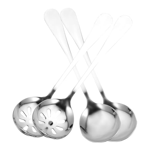 CONGARTENO 4 Stück Teiliges Löffel mit Scharfkantigem Pressrand Langlebig Rostfrei Hitzebeständig Leicht zu Reinigen für Brei Suppe und Pürierte Babynahrung Wiederverwendbar von CONGARTENO