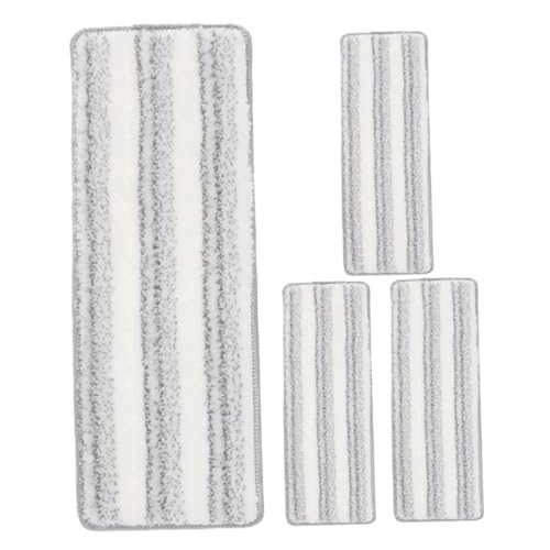 CONGARTENO 4 Stück Teiliges Mikrofaser Wischmopp Ersatzset mit Selbstklebenden Waschbaren Nasspads Gestreiftes Design mit Harten Borsten für Effektive von Hartholz und Fliesenböden von CONGARTENO