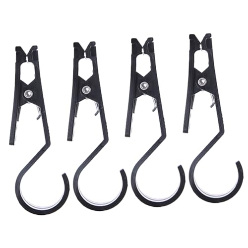 CONGARTENO 4 Stück Teiliges Multifunktionale Kunststoff Zeltklemmen mit Druckverschluss Wetterfeste Leichte Planenclips für Outdoor Camping Windschutz und Abspannseile Tragbare von CONGARTENO