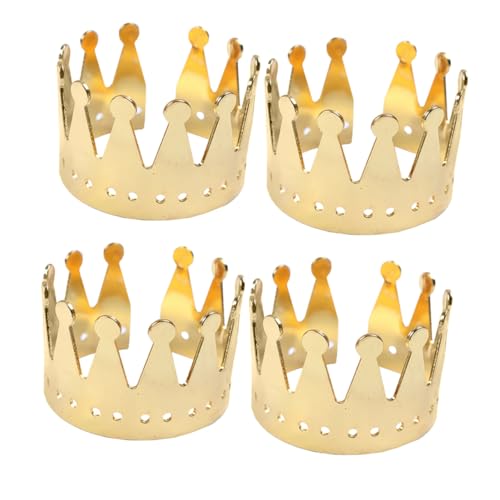 CONGARTENO 4 Stück Teiliges Serviettenring Kronenform aus Legiertem Goldfarbene Serviettenhalter mit Realistischem Design Elegante Tischdekoration für Zuhause und Restaurant Festliche von CONGARTENO