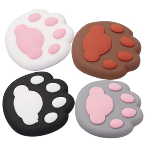 CONGARTENO 4 Stück Teiliges Türstopper Lebensmittelechtem Silikon Katzenpfoten design Geräuschdämpfend Wandmontierbar Kratzfest Selbstklebend Schützend für Wohnraum und Türen von CONGARTENO