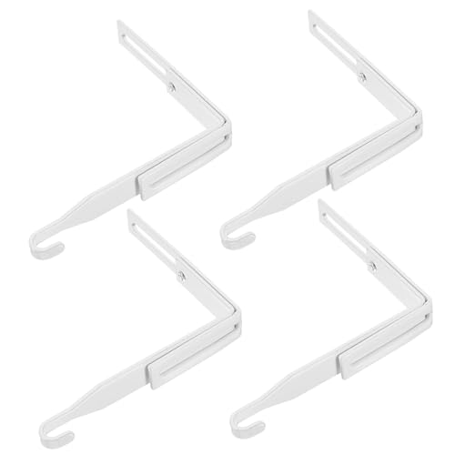 CONGARTENO 4 Stück Teiliges Verstellbares Metall Hängeset für Türen und Schränke Robuste über Tür Haken Praktischer Organizer für Schrank und Spiegeltüren Weiß Einfach zu Montieren von CONGARTENO