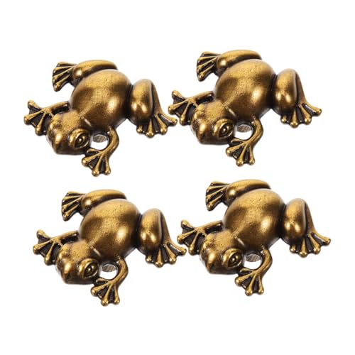 CONGARTENO 4 Stück Teiliges Vintage Metall Frosch Möbelknöpfe aus Robustem Zinklegierung Antike Schrankgriffe für Kommoden und Türen Elegante Möbelbeschläge für Schlafzimmer und Wohnzimmer von CONGARTENO