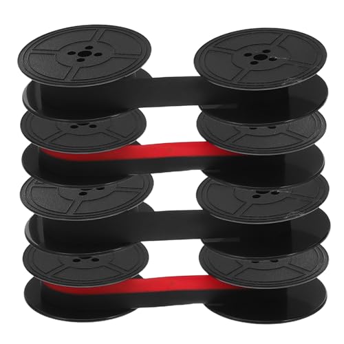CONGARTENO 4 Stück Teiliges Vintage Schreibmaschinenband Doppelspule Farbbandkassette Rot Schwarz und Schwarz Langlebig Scharfe Druckqualität Authentisches Schreibmaschinen Erlebnis von CONGARTENO