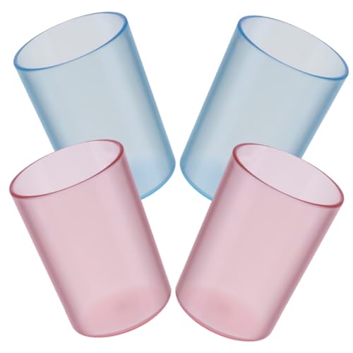 CONGARTENO 4 Stück Zahnbürstenbecher Transparente Becher für Mundspülung und Getränke Blau Rosa für Badezimmer und Haushaltsbedarf CONGARTENO 4 Stück Zahnbürstenbecher Transparente Becher für Mundspülung und Getränke Blau Rosa für Badezimmer und Haushaltsbedarf von CONGARTENO