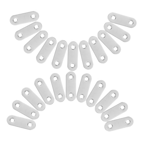 CONGARTENO 40 Stück Teiliges Edelstahl Flachwinkel Gerade Verbindungsklammern für Möbelreparatur Stabile Metallplatten zur Möbelbefestigung Rostfrei Einfache Montage von CONGARTENO