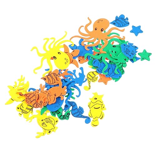 CONGARTENO 44 Stück Teiliges EVA Schaumstoff Wandsticker Meerestiere Selbstklebend Bunte Meeres Tier Aufkleber für Badezimmer Kinderzimmer Wanddekoration Zufällige Farbe Zufällige Farbe von CONGARTENO