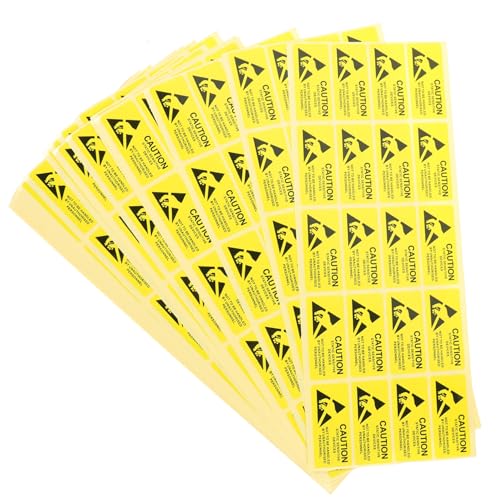 CONGARTENO 450 Stück Antistatische Warnaufkleber Langlebig Wetterfest Aufkleber für Wand Büro Shop Empfindliche Geräte Leicht Anzubringen Vielseitig für Innen und Außen Geeignet von CONGARTENO