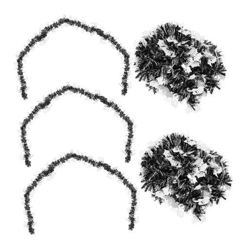 CONGARTENO 5 STK. Teiliges Halloween Girlanden Metallic Lametta Deko mit Katzenmotiv Glänzende Vielseitige Halloween Party Dekoration für Innen Außen für Zuhause Büro Schule von CONGARTENO