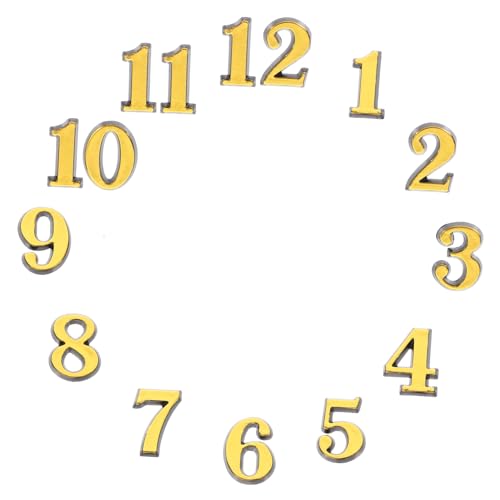 CONGARTENO 5 Sätze Arabische Uhr Zahlen DIY Uhr Reparatur Zubehör Goldene Zahlen Klare Streifen Kreative Wanduhr Ersatzteile Für Wohnzimmer Schlafzimmer von CONGARTENO