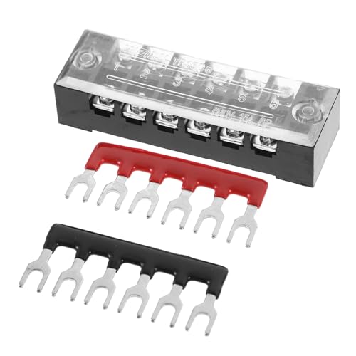 CONGARTENO 5 Sätze Teiliges Schraubklemmenleiste Zweireihige Position Terminal Block mit Isolierabdeckung Langlebig und für Maschinen Strom Bahn Schiffbau und Automation von CONGARTENO
