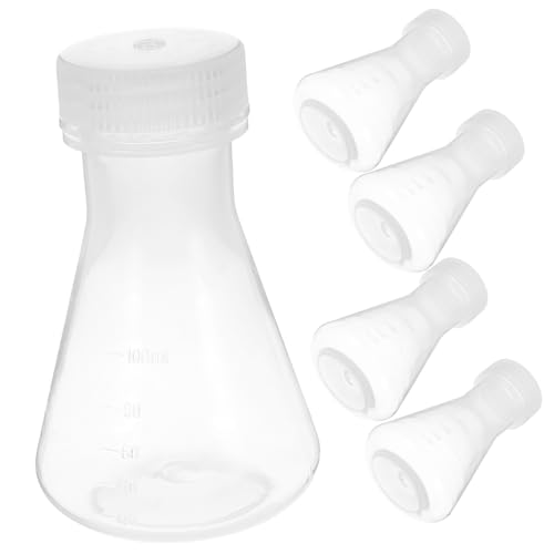 CONGARTENO 5 Stück Teiliges Konische Erlenmeyer flaschen Transparent mit Flachem Boden und Auslaufsicherem Deckel für Chemie Biologie Medizininstitute Schnelles Verdunsten Stabil und CONGARTENO 5 Stück Teiliges Konische Erlenmeyer flaschen Transparent mit Flachem Boden und Auslaufsicherem Deckel für Chemie Biologie Medizininstitute Schnelles Verdunsten Stabil und von CONGARTENO