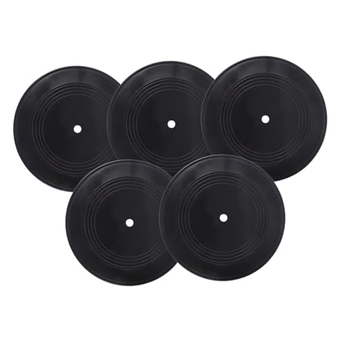 CONGARTENO 5 Stück Teiliges Vinyl schallplatten Wanddekoration Vintage Retro Deko aus Vinyl für Wohnzimmer Bar Party und Kreative Bastelprojekte Wiederverwendbar Schwarz von CONGARTENO
