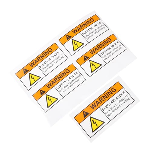CONGARTENO 5 Stück Teiliges Warnschild Hochspannung Aufkleber Stark Haftend Elektrisch Schock Sicherheitsetiketten Für Industrie Wartung Schutz CONGARTENO 5 Stück Teiliges Warnschild Hochspannung Aufkleber Stark Haftend Elektrisch Schock Sicherheitsetiketten Für Industrie Wartung Schutz von CONGARTENO