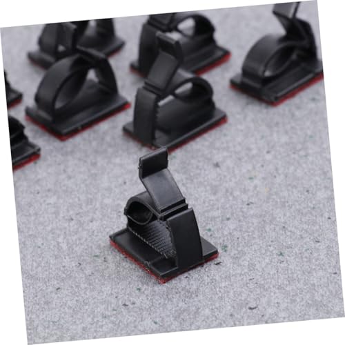 CONGARTENO 50 Stück Selbstklebende Kabelclips Verstellbarem Halter für Kabelmanagement Wiederverwendbar und Geeignet für Metall Kunststoff Glas Holz und Fliesen Schwarz von CONGARTENO