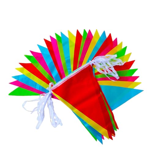 CONGARTENO 5er Pack Bunte Wimpelkette mit Dreiecksfahnen Farbenfrohe Party Deko für Geburtstag Festival Eröffnung Wetterfeste Girlande für Innen und Außen Vielseitige Festdekoration CONGARTENO 5er Pack Bunte Wimpelkette mit Dreiecksfahnen Farbenfrohe Party Deko für Geburtstag Festival Eröffnung Wetterfeste Girlande für Innen und Außen Vielseitige Festdekoration von CONGARTENO