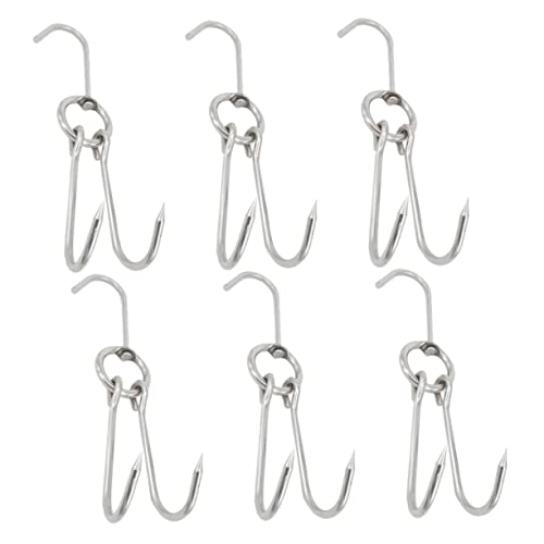 CONGARTENO 6 Stück Doppel Fleischhaken Teiliges Durchmesser zum Trocknen Braten und Räuchern von Hähnchen und Anderen Geflügelarten CONGARTENO 6 Stück Doppel Fleischhaken Teiliges Durchmesser zum Trocknen Braten und Räuchern von Hähnchen und Anderen Geflügelarten von CONGARTENO