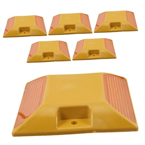 CONGARTENO 6 Stück Teiliges Reflektierende Fahrbahnmarkierer aus Robustem Kunststoff Wetterbeständig Einfache Montage Erhöhte Sichtbarkeit durch Hervorstehendes Design für Einfahrten und von CONGARTENO