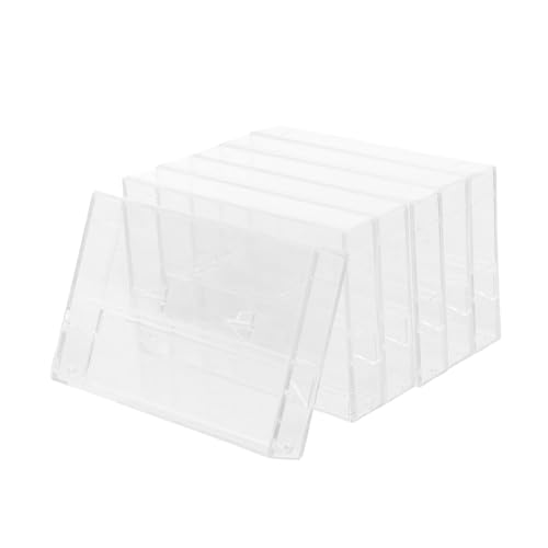CONGARTENO 6 Stück Teiliges Transparenter Kassettentape Aufbewahrungsboxen aus Kunststoff Hoher Durchsichtigkeit Stapelbar für Büro und Zuhause zur Sicheren Aufbewahrung und Übersichtlichen von CONGARTENO