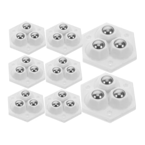 CONGARTENO 8 Stück Teiliges Selbstklebende Mini Lenkrollen Drehbar Gleitrollen für Mülltonnen Aufbewahrungsboxen Kleine Möbel und Küchengeräte Einfache Montage Platzsparend Weiß von CONGARTENO