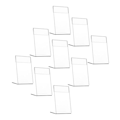 CONGARTENO 9 Stück Teiliges Acryl Förmiges Preisschild Display Schräger Ständer mit Stabilem Sockel Vielseitig Einsetzbar für Tisch und Theke Transparent und Pflegeleicht für von CONGARTENO