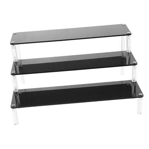 CONGARTENO Acryl Display Ständer Schwarz Robustes Etagen Regal für Action Figures Handwerksdekoration Küchen Gewürzständer Vielseitiger Aufbewahrungs Präsentationshalter CONGARTENO Acryl Display Ständer Schwarz Robustes Etagen Regal für Action Figures Handwerksdekoration Küchen Gewürzständer Vielseitiger Aufbewahrungs Präsentationshalter von CONGARTENO
