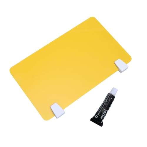 CONGARTENO Acryl Schreibtischteiler Gelb Büro Desktop Trennwand Praktische Einfache Installation Vielseitig als Test und Arbeitsplatzteiler Hochwertiges Acrylmaterial für Ruhige von CONGARTENO