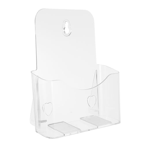 CONGARTENO Acryl Wandhalterung für Dokumente Transparent Moderner Magazinhalter Hängend Platzsparender Broschürenhalter Einlagig für Büro und Schreibtisch von CONGARTENO