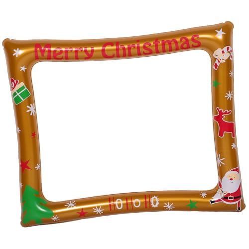 CONGARTENO Aufblasbarer Weihnachts-fotorahmen Gold Dekoratives Foto-Requisit für Weihnachtsfeiern Firmen-Events Familienzusammenkünfte und Vielseitige Party-Dekoration von CONGARTENO