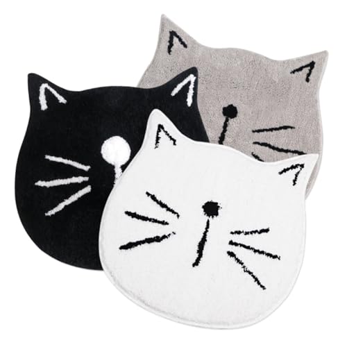 CONGARTENO Badematte in Katzenform Wasserabsorbierend rutschfest Weicher Badvorleger für Badezimmer Schlafzimmer und Wohnzimmer Graue Cartoon Katzen badmatte CONGARTENO Badematte in Katzenform Wasserabsorbierend rutschfest Weicher Badvorleger für Badezimmer Schlafzimmer und Wohnzimmer Graue Cartoon Katzen badmatte von CONGARTENO