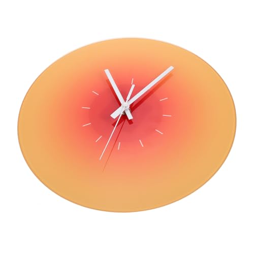 CONGARTENO Dekorative Wanduhr aus Gehärtetem Glas mit Farbverlauf Sonnenuntergang Design Geräuschlos Modernes Minimalistisches Wohn und Büroaccessoire von CONGARTENO