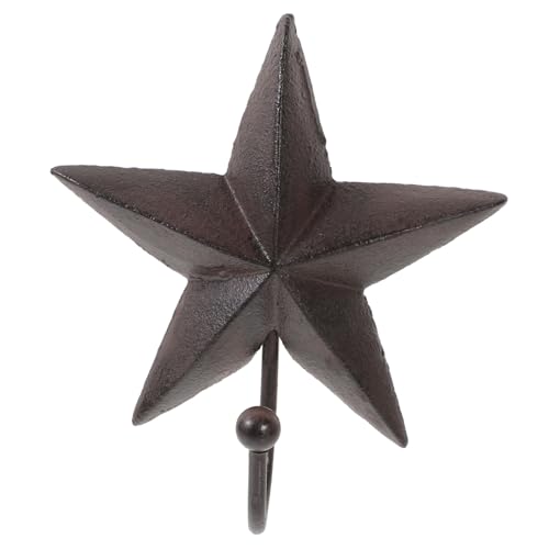 CONGARTENO Dekorativer Gusseisen Wandhaken Sternform Robuster Mehrzweckhaken für Schlüssel Handtücher Jacken Rustikaler Vintage Garderobenhaken für Küche Flur Bad Platzsparende von CONGARTENO