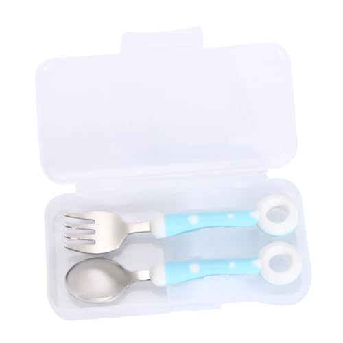 CONGARTENO Edelstahl Babybesteck Set Teilig mit Cartoon Design Frei Langlebig und Sicher Mit Tragetasche für Kleinkinder zum Training der Selbstfütterung Kindgerecht und Hygienisch von CONGARTENO