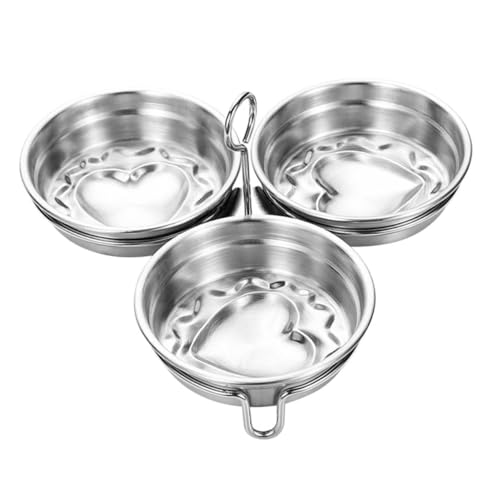 CONGARTENO Edelstahl Dampfgarer Schüssel Herzform Multifunktional Dampf Eierkocher Robust Praktisch Für Frühstück Küche Dampfgaren Pochierte Eier Kochgeschirr von CONGARTENO