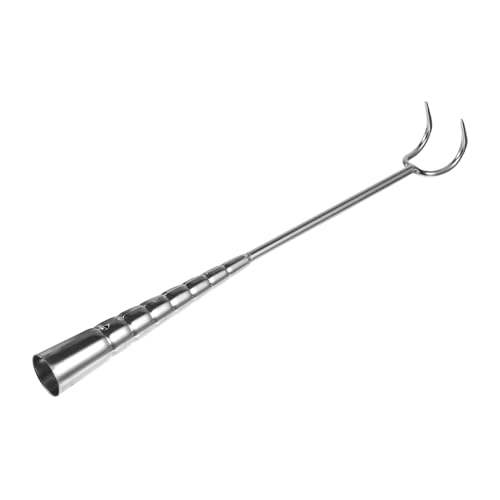 CONGARTENO Edelstahl Fleischhaken Bbq Grillzubehör Rutschfester Robuster Brathaken für Gegrilltes Fleisch Küchenwerkzeug für Bequemes Aufhängen und Servieren für Gasgrill und Barbecue Fans von CONGARTENO
