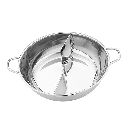 CONGARTENO Edelstahl Hotpot Topf mit Trennwand Geteilter Hot Pot Kochtopf Leicht Pflegeleicht Multifunktional für Gas und Induktionsherde für Familien und Partys von CONGARTENO