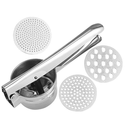 CONGARTENO Edelstahl Kartoffelpresse mit Ergonomischem Rutschfestem Griff Manueller Kartoffelstampfer für Kartoffelpüree Obst und Gemüsebrei Geeignet für Arthritis Betroffene Einfach zu CONGARTENO Edelstahl Kartoffelpresse mit Ergonomischem Rutschfestem Griff Manueller Kartoffelstampfer für Kartoffelpüree Obst und Gemüsebrei Geeignet für Arthritis Betroffene Einfach zu von CONGARTENO