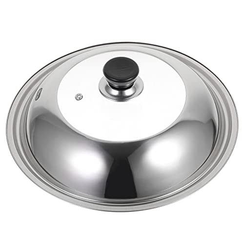 CONGARTENO Edelstahl Kochtopf Deckel 30CM Multifunktionaler Spritzschutz Anti Ö Spritzschutz Für Küche Robuste Pfannendeckel Abdeckung Kochen Und Braten Küchenwerkzeug von CONGARTENO