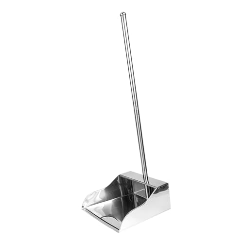 CONGARTENO Edelstahl Müllschaufel mit Langem Griff Rostfrei Verschleißfest Nahtlose Bodendichtung Müheloses Säubern ohne Bücken Robuste Haushaltsreinigungsschaufel für Müll und Staub von CONGARTENO