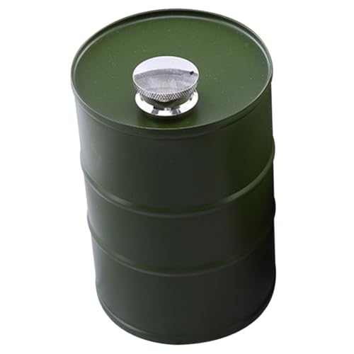 CONGARTENO Edelstahl Trinkflasche Grün Gasfass Design Auslaufsicherer Camping likörflachmann Leicht Kompakt für Outdoor Reisen und Alltag Praktisches Spirituosen zubehör von CONGARTENO